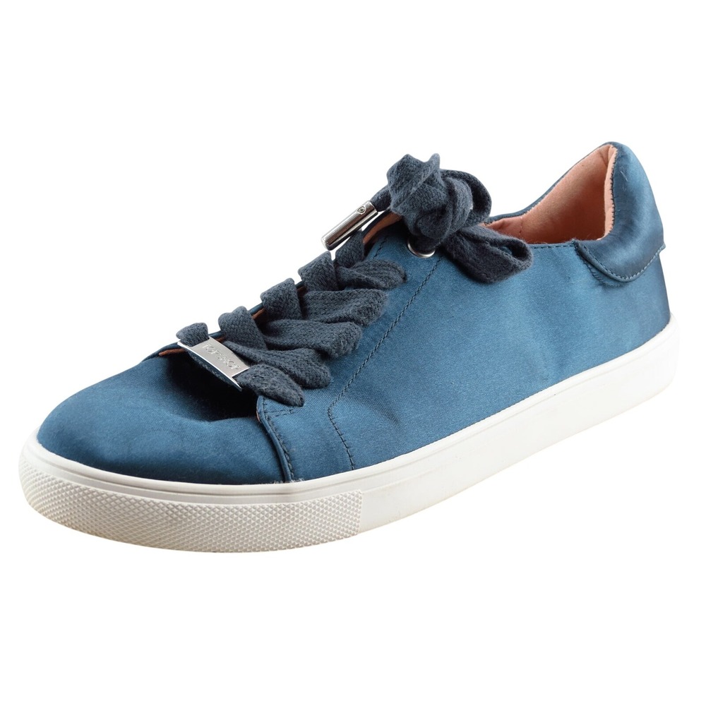 Topshop Lace Up Fashion Sneakers Blue Fabric Women‎ Shoes 4 M